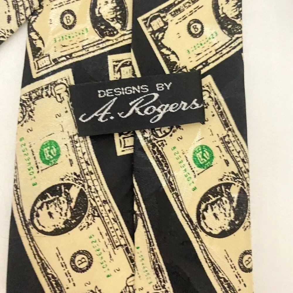 #5628 Design by A Rogers 50 Dollar Bill Money Novelty Necktie Tie 60X4
